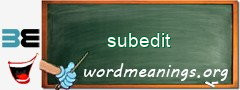 WordMeaning blackboard for subedit